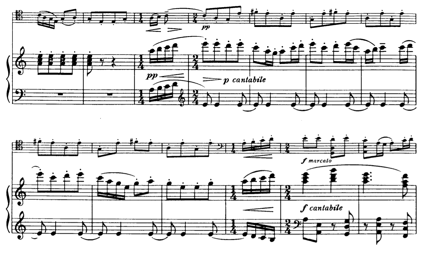first repeat of the theme by the piano
